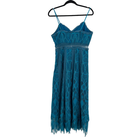 NEW Foxiedox Gloria Lace Tea Length Dress in Teal Anthropologie FA979DR - Picture 7 of 13